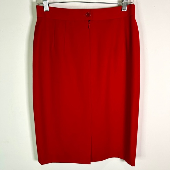 ❤️ Vintage Escada Red Wool Pencil Skirt Women’s Size 6 - Picture 3 of 9
